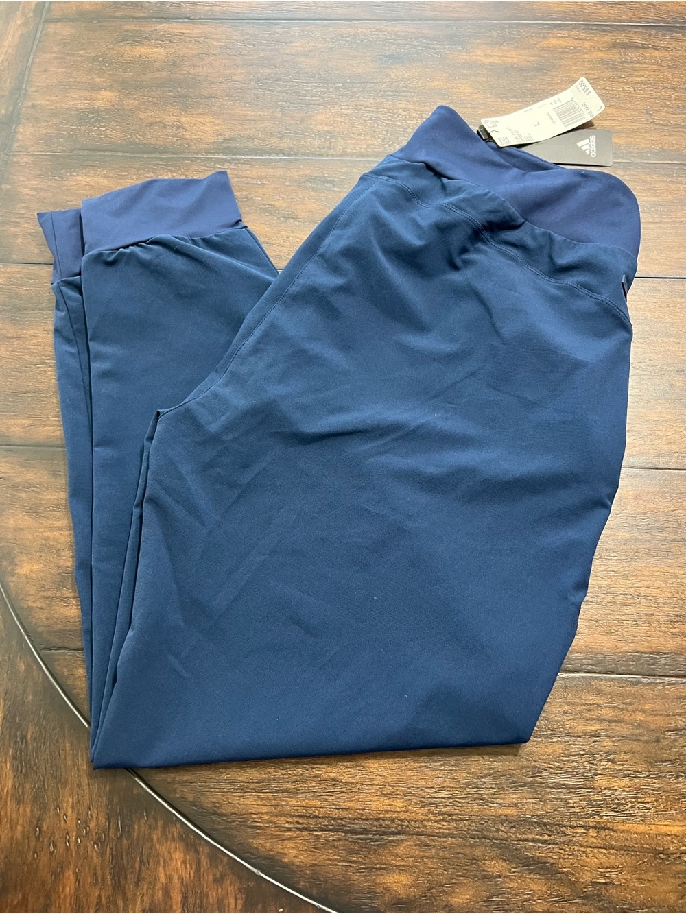 adidas Women’s B18 Golf Pants Joggers Stretch Pockets Navy Blue NWT Size Large